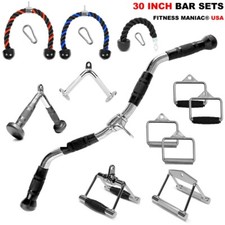 Home Gym Cable Attachment Handle Machine Strength Exercise Press Down Curl Bar