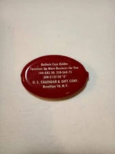 Vintage Quikoin Coin Holder Red - Self Advertising - See full description