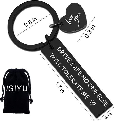 Drive Safe Keychains for Boyfriend Husband Gifts Birthday or Anniversary Present - Picture 2 of 4