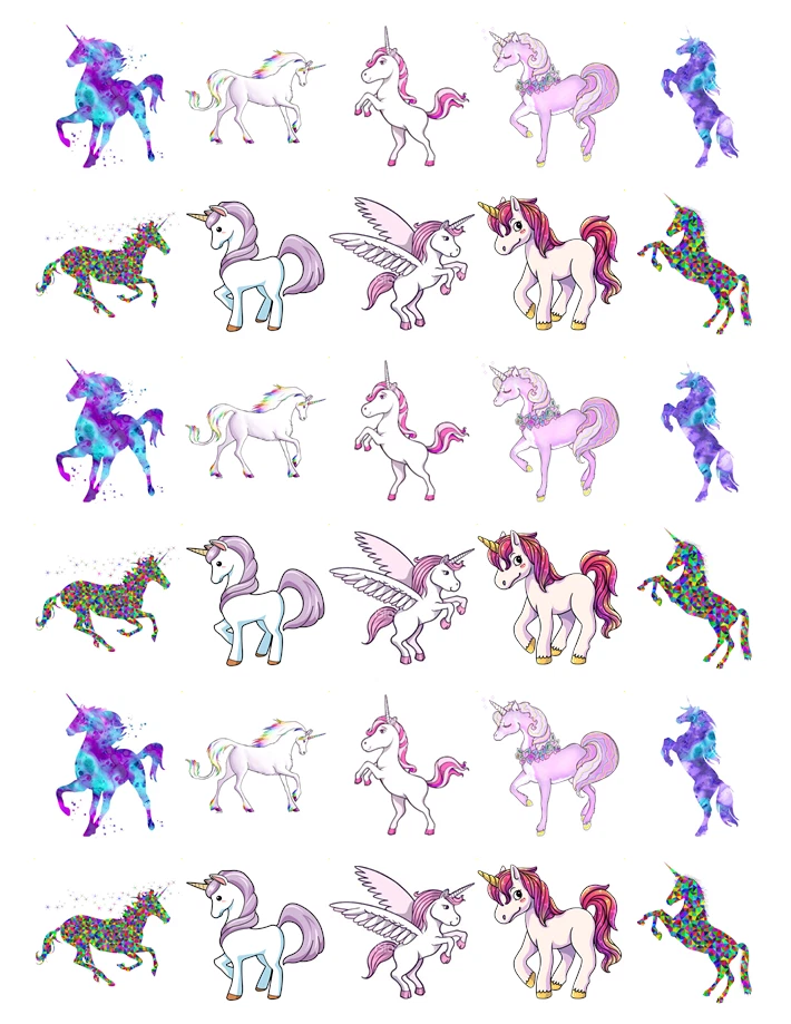 30x Einhorn Pferd Aufstehen Cupcake Toppers Essbare Backoblate Fairy Kuchen - Bild 1 von 1