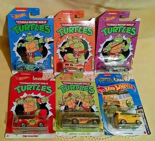TEENAGE MUTANT NINJA TURTLE SET 6 HOT WHEELS COMPLETE 1:64 NEW 2018 2020 TMNT.