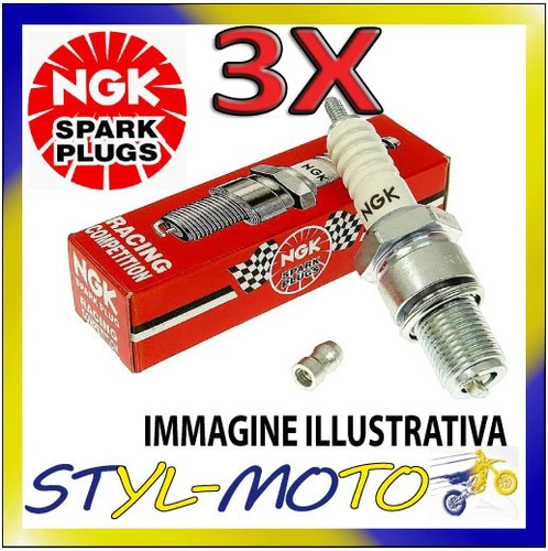 Kit 3 Candles NGK Spark Plug B9HS-10 Kawasaki KH 500 1976