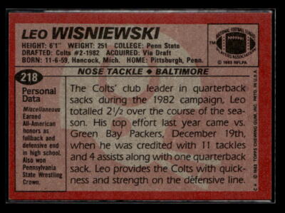 1983 Topps #218 Leo Wisniewski NM/MT+ Set Break! RC
