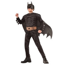 The Dark Knight Batman Muscle Padded Costume Size Child 10-12 Large New