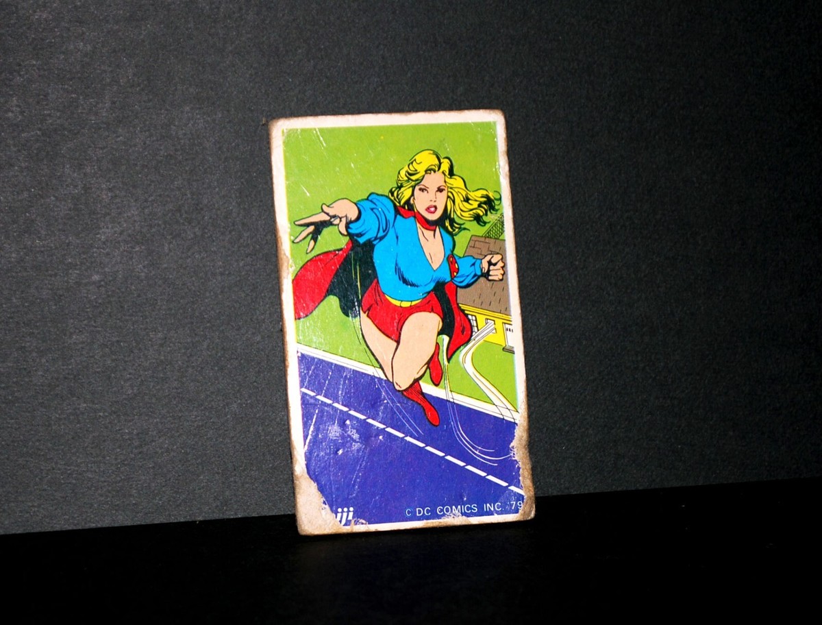 Menko Meiji Superman Movie Supergirl Trading Card Japan DC Comics