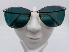 Vintage Marchon Ashton Purple Pink Metal Oval Half-Rimmed Sunglasses FRAMES ONLY