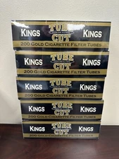 Gambler Tube Cut Gold Light King Size RYO Cigarette Tubes~5 Boxes~Ships In Box