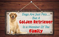 212HS Golden Retriever Is Member Of Family 5"x10" Aluminum Hanging Novelty Sign