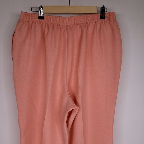 VTG BonWorth Womens Pants XL Petite Peach Straight Leg Pull On Elastic Waist - Picture 5 of 12