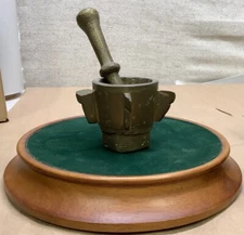 Antique ~ Brass/Bronze Mortar and Pestle~Primitive~ Apothecary Pharmacy