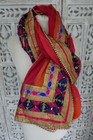 bright orange pink Shawl scarf dupatta phulkari chunni, sarong dupatta SKU16757