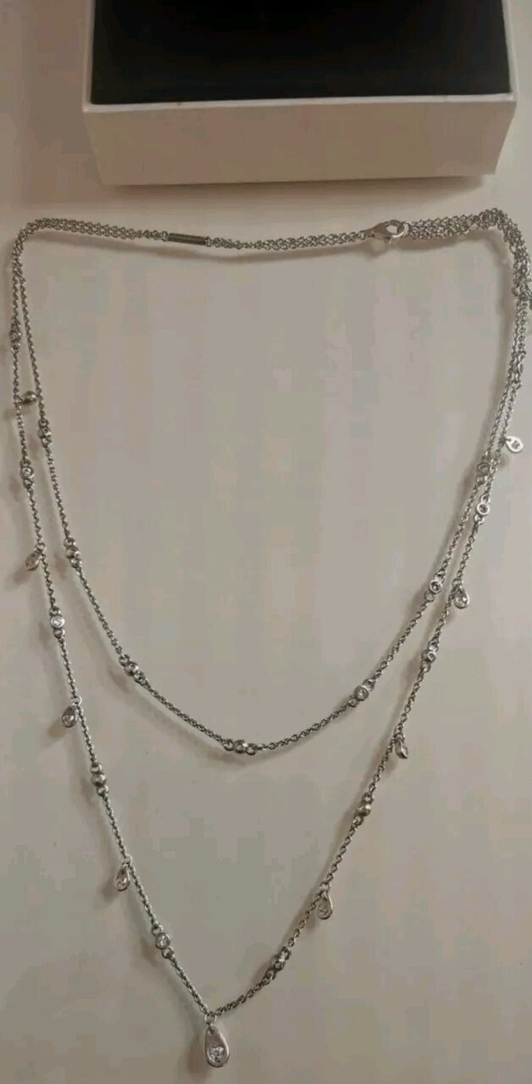 Pandora Silver ALE S925 Layered Chandelier Teardrop Necklace