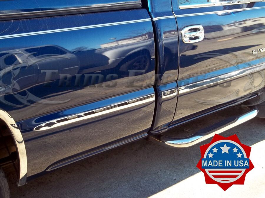 Best For Less Body Side Molding Kit – 6-Piece Flat Trim For 1999–2006 Chevy Silverado Regular Cab Short Bed, Chrome