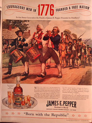1940 LIFE Ad Advertisement James E Pepper Bourbon Whiskey Pall Mall Cigarettes