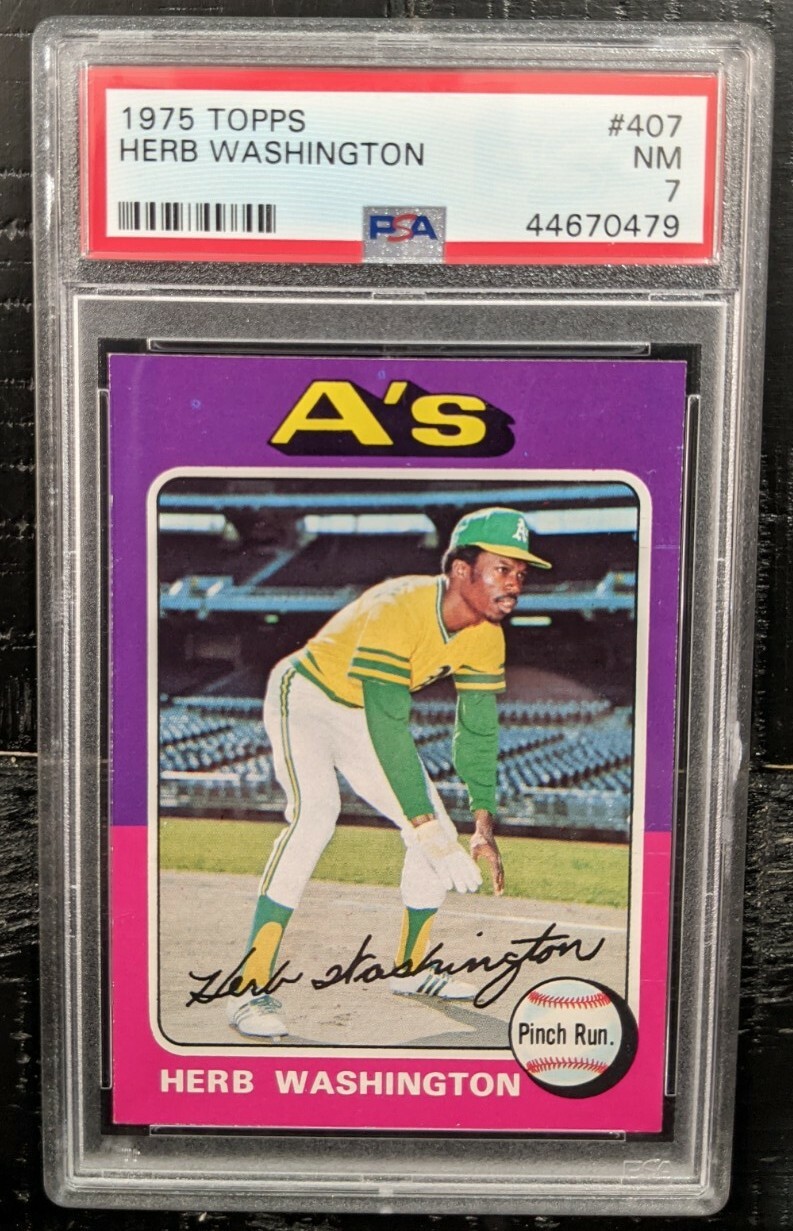 1975 Topps Herb Washington PSA 7 NM #407 Centered VERY HIGH END Iconic Original