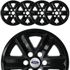 4 fits Ford F150 XLT 2021-2025 Black 17" Wheel Skins Full Rim Covers Hub Caps