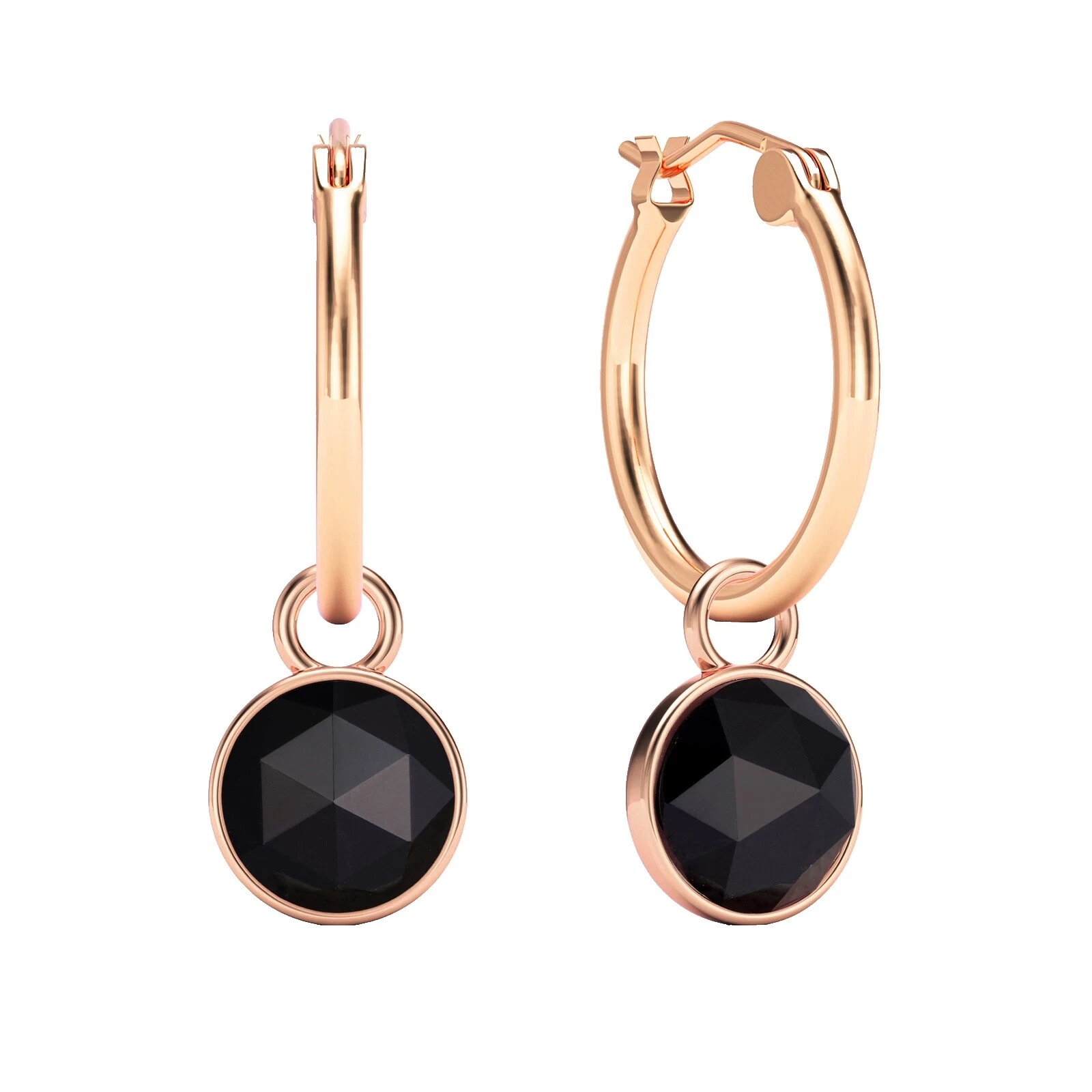 Rose Gold Plated Black Fashion Earrings