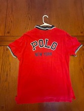 Polo Ralph Lauren Mens New York Custom Slim Fit Polo Shirt Red Large P Wing