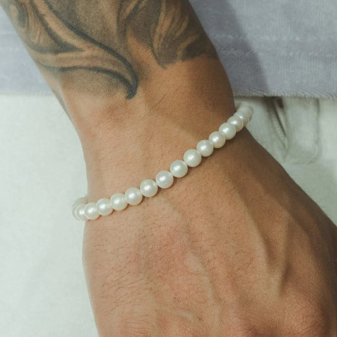 Bracciale Elastico A Più Fili Con Perle Simulate Bianche E Rosa 8-10-12mm, Impilabile, Per Donne E Ragazze