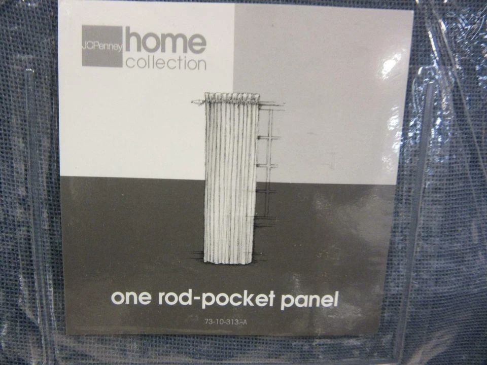 JCPenney Home Collection Rod-Pocket Panel Curtain Charcoal Blue - Image 2 of 3