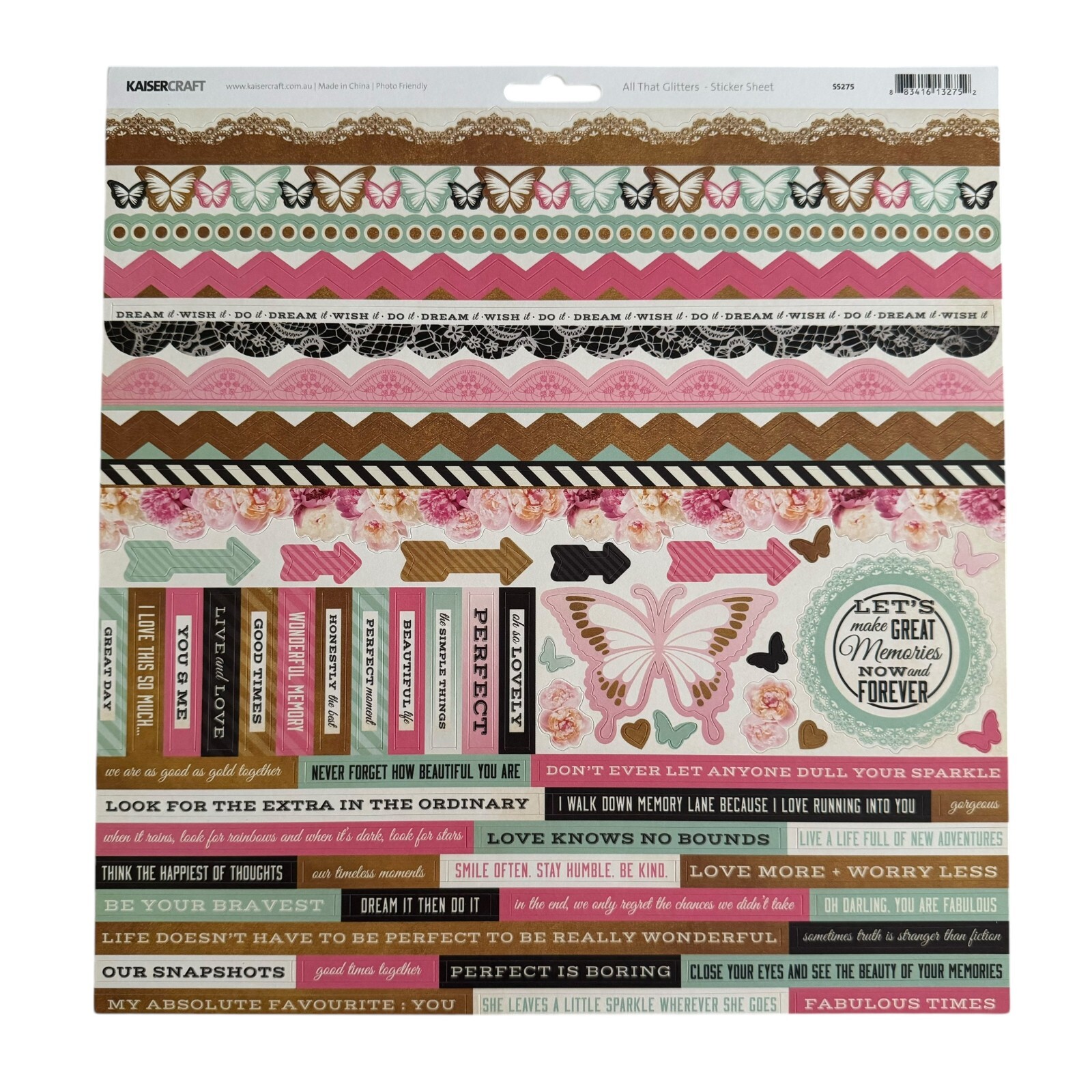 Scrapbook Kit Kaisercraft All That Glitters Collection Floral MCM Victorian NEW
