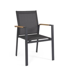Sedia Da Esterno Con Braccioli In Alluminio Heta Antracite Bizzotto - 4 PZ