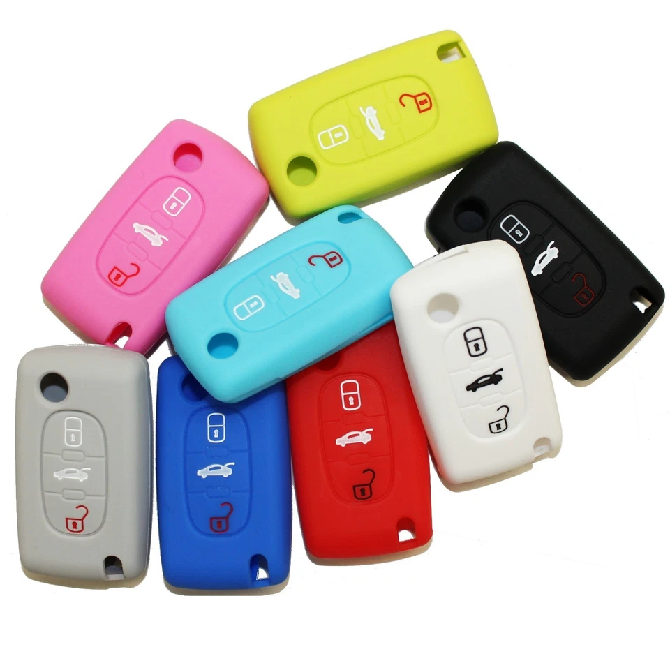 KAWIN COVER CHIAVE SILICONE GOMMA GUSCIO PEUGEOT CITROEN TELECOMANDO PROTEZIONE