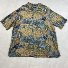 Vtg 90’s Consensus Sportswear Mens Rayon Novelty Golf Shirt Size XL 