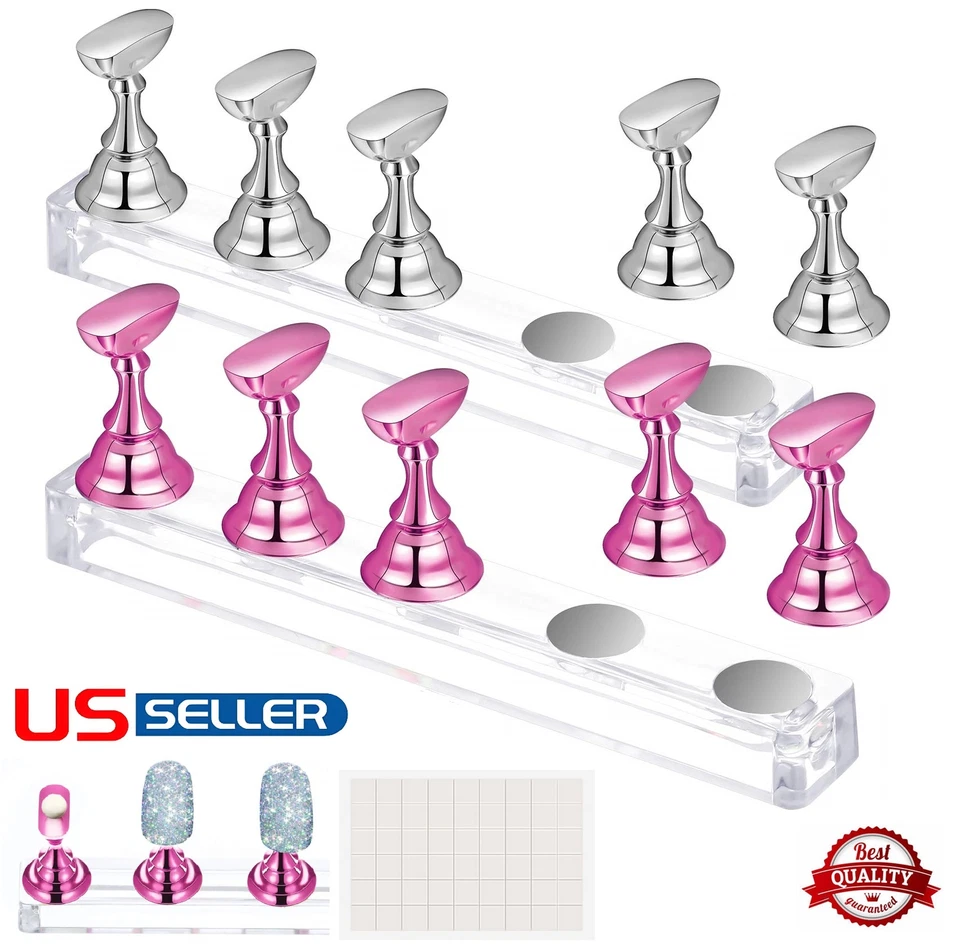 2x Soporte Magnético para Uñas Prensadas Exhibición Práctica Arte Soporte para Uñas Falsas Foto 2 de 4