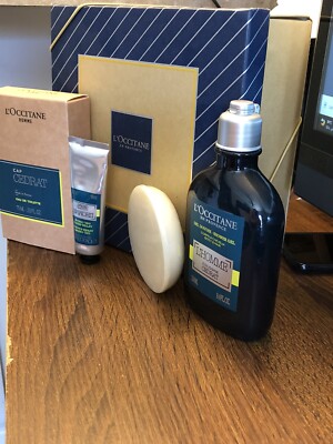 L'occitane Homme Cedrat 4PC Set edt+shower gel+shaving soap+after shave balm NiB