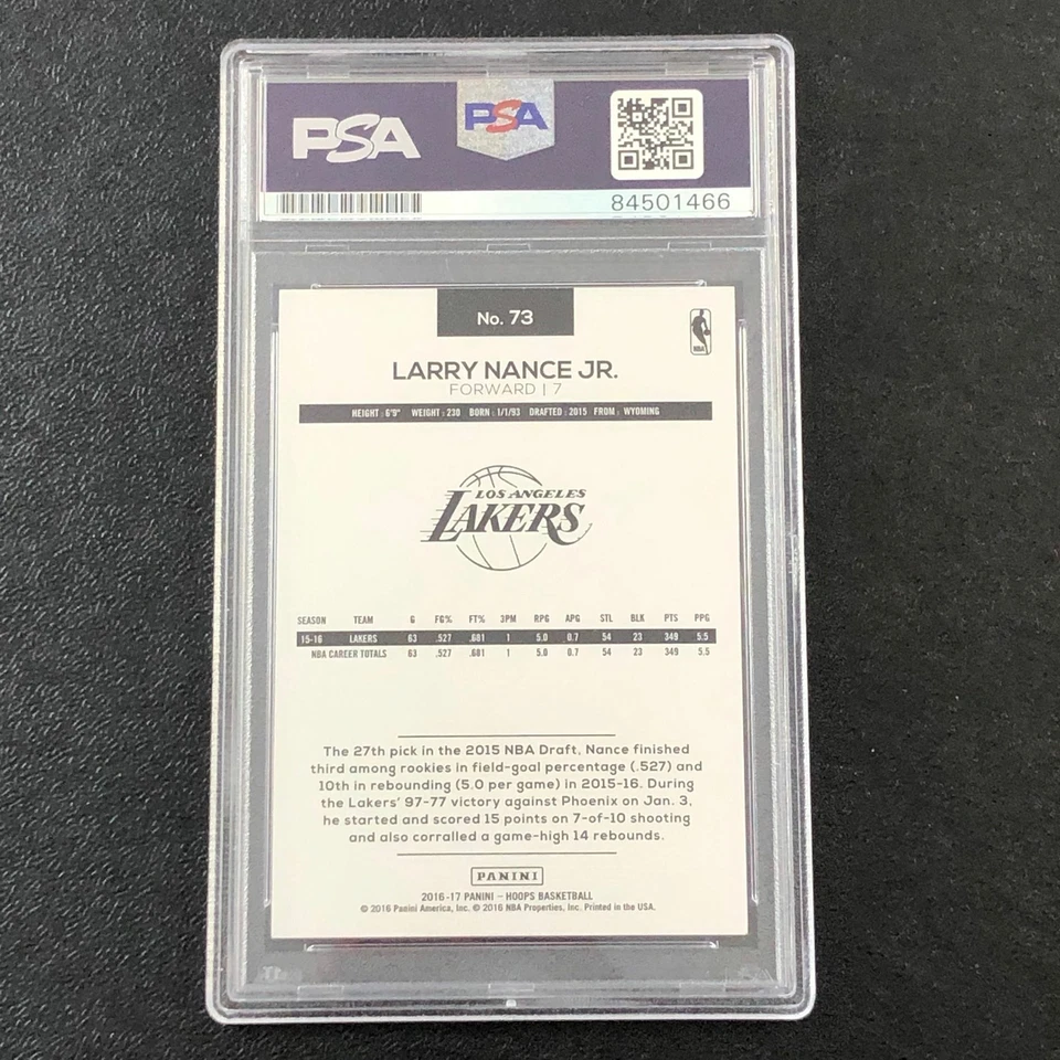 2016-17 NBA Hoops #73 Larry Nance Jr. Signed Card AUTO PSA Slabbed Lakers - Image 2 of 2