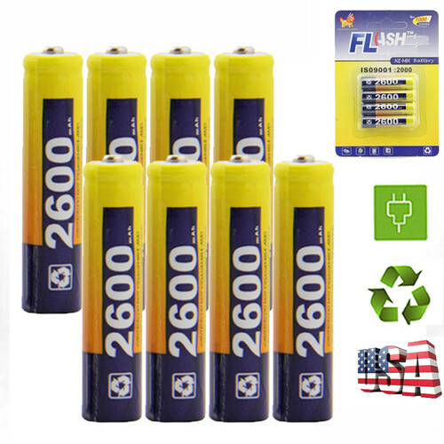 Lot AAA  Rechargeable Batteries 1.2V 2600mAh NI-MH Battery For Camera Flashlight-image