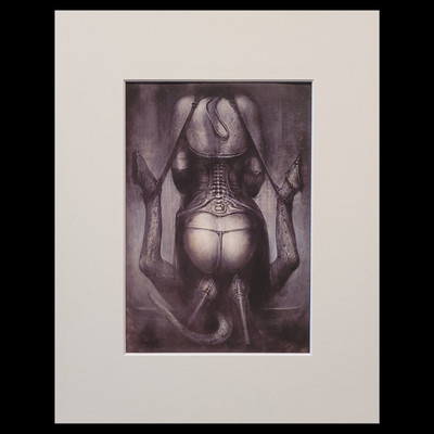 H. R. Giger ''Satan's Braut'' Surreal Abstract Sci-Fi Framed/Matted Print