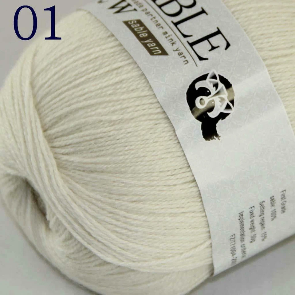 AIPYARN 8 bolas X50 g suave súper fino sable cachemir ganchillo hilo tejido a mano 01 Foto 3 de 4