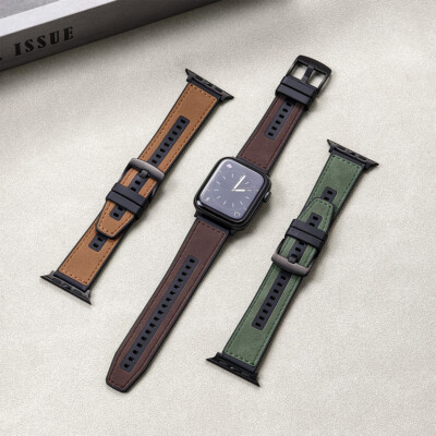 Leather +Silicome Band For Apple Watch Ultra3 49mm Series 11 10 9 8 7 46mm Strap
