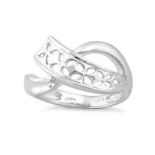 925 Sterling Silver Flower Freeform Ring Valentine Gift For Her