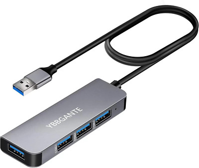 YBBGANTE USB Hub USB 3.0 Slim [Aluminiumgehäuse] 4-Port USB 3.0 Adapter, High Spee