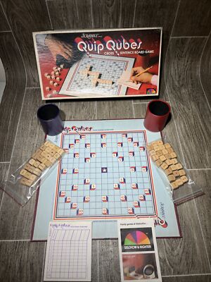 Vintage 1981 Selchow & Righter QUIP QUBES cross sentence board game-Never Used