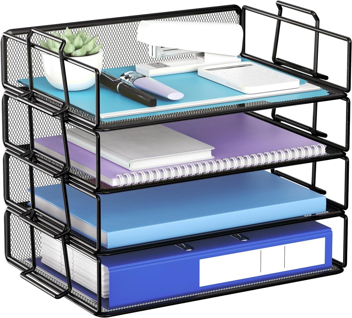 3 Tier Paper Sorter 3 Tier Mesh Paper Organiser - Metal Desk Tray ...