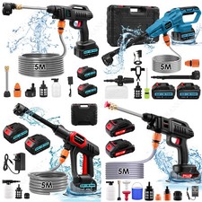 6IN1 Wireless Car Washer High Pressure Jet Wash Yard Cleaner Portable 2Batteries