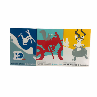 ESPN Winter X Games 2000  Stickers First Time Ever Safety First GraphicSet Of 3