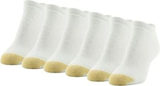 6 Pairs Gold Toe Sport Women's Cotton No Show Liner Socks White Sizes 6-9