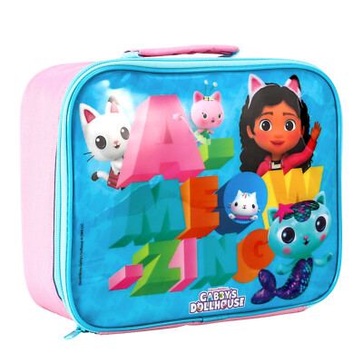 Gabby's Dollhouse Rectangular Insulated Lunch Box Bag for Boys and