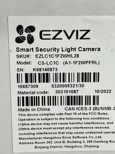 Ezviz CS-LC1C Waterproof Night Vision Smart Security Light Camera - Picture 3 of 12