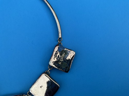 Vintage"80 Collector Silver 925 Rachel Gera Necklace Modernist CHOCKER 60g - Picture 7 of 8