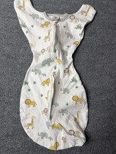 Amazing Baby Transitional Swaddle Sack Medium 3-6M Safari Animals Zip Sleep Sack