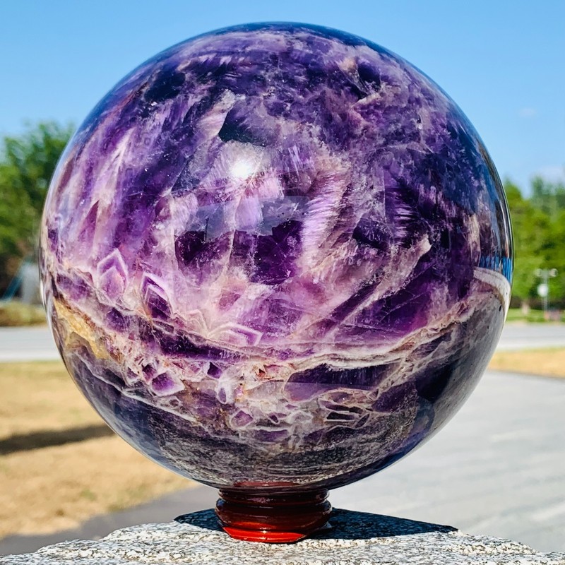 7.9LB Natural Dreamy Amethyst Quartz Sphere Crystal Ball Reiki Healing