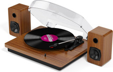 Giradischi Bluetooth in Vinile a Tre Velocità Con Altoparlanti Stereo, Rca/Aux i