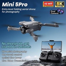 Mini Drone RC 5 Pro Caméra HD 8K WiFi 5G Brushless Pliable