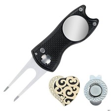 Green fork black heart 3 piece set clip marker golf goods stylish cute cool